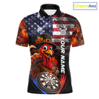 American Flag Smoke Turkey Darts Shirt Custom Patriotic Thanksgiving Darts Team Jersey