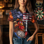 American Flag Smoke Turkey Darts Shirt Custom Patriotic Thanksgiving Darts Team Jersey
