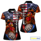 American Flag Smoke Turkey Darts Shirt Custom Patriotic Thanksgiving Darts Team Jersey