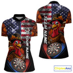 American Flag Smoke Turkey Darts Shirt Custom Patriotic Thanksgiving Darts Team Jersey