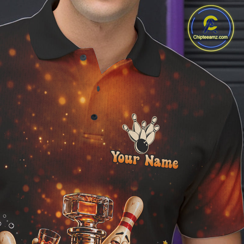 Funny Drunk Bowling Pins Whiskey Vintage Bowling Shirts Custom Bowling Team Jersey