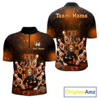 Funny Drunk Bowling Pins Whiskey Vintage Bowling Shirts Custom Bowling Team Jersey