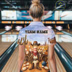 Funny Desert Cowboy Bowling Shirts Custom Bowling League Team Jersey Polo & Quarter Zip