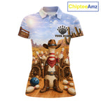 Funny Desert Cowboy Bowling Shirts Custom Bowling League Team Jersey Polo & Quarter Zip