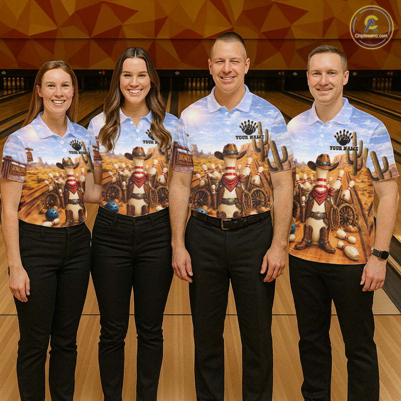 Funny Desert Cowboy Bowling Shirts Custom Bowling League Team Jersey Polo & Quarter Zip