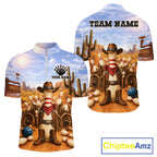 Funny Desert Cowboy Bowling Shirts Custom Bowling League Team Jersey Polo & Quarter Zip