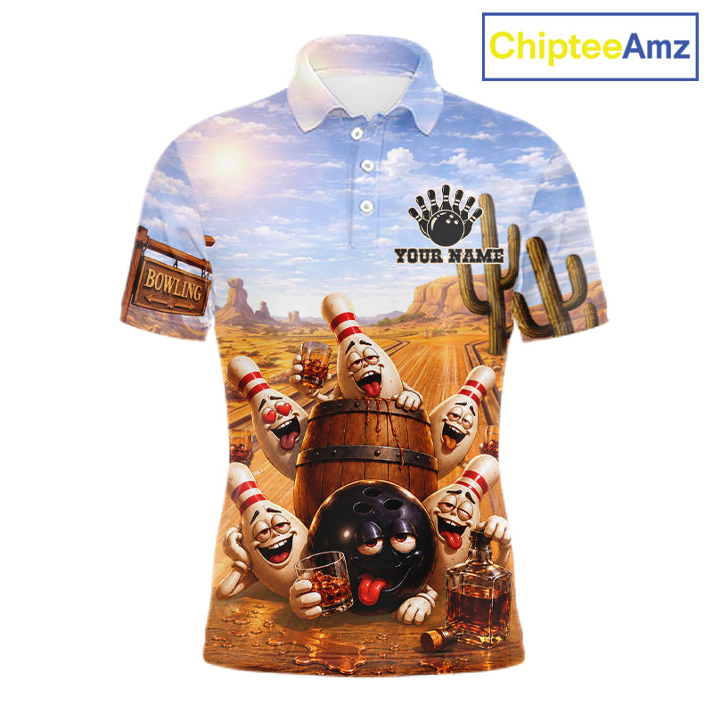 Funny Desert Bowling Pins Drunk Bowling Shirts Custom Drinking Bowling Team Jersey