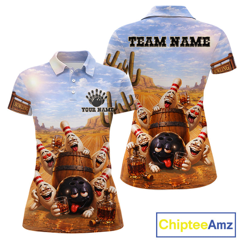 Funny Desert Bowling Pins Drunk Bowling Shirts Custom Drinking Bowling Team Jersey