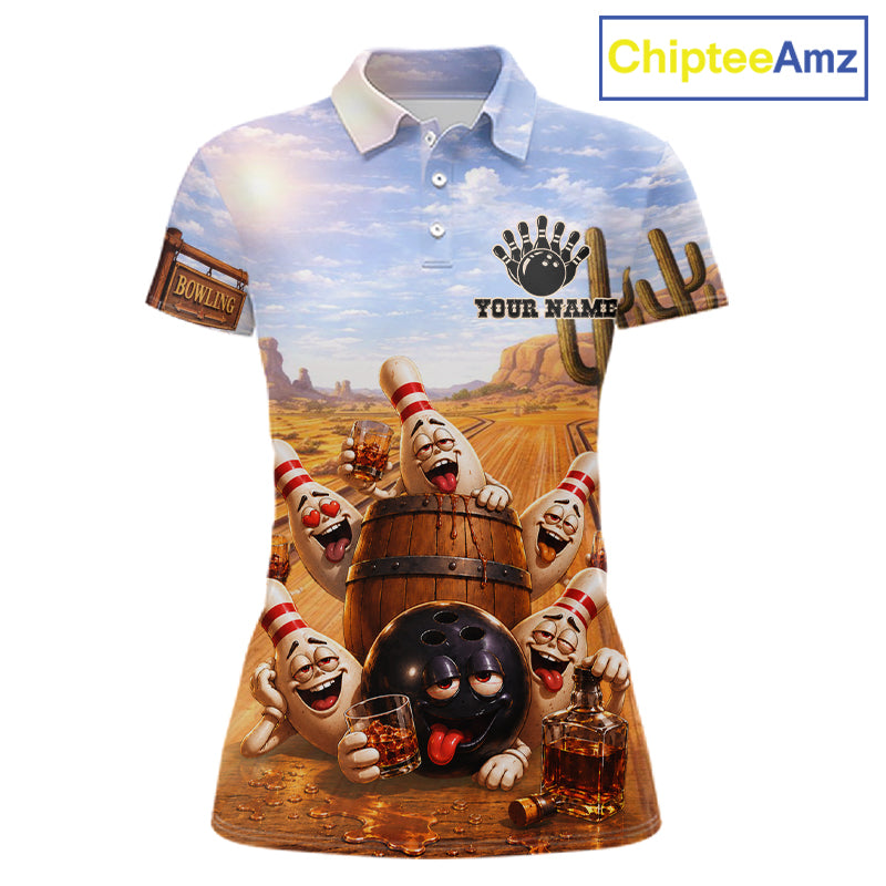Funny Desert Bowling Pins Drunk Bowling Shirts Custom Drinking Bowling Team Jersey