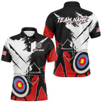 Personalized Grunge Archery Polo And 1/4 Zip Shirts Custom Archery Team Jerseys