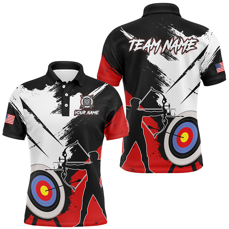 Personalized Grunge Archery Polo And 1/4 Zip Shirts Custom Archery Team Jerseys