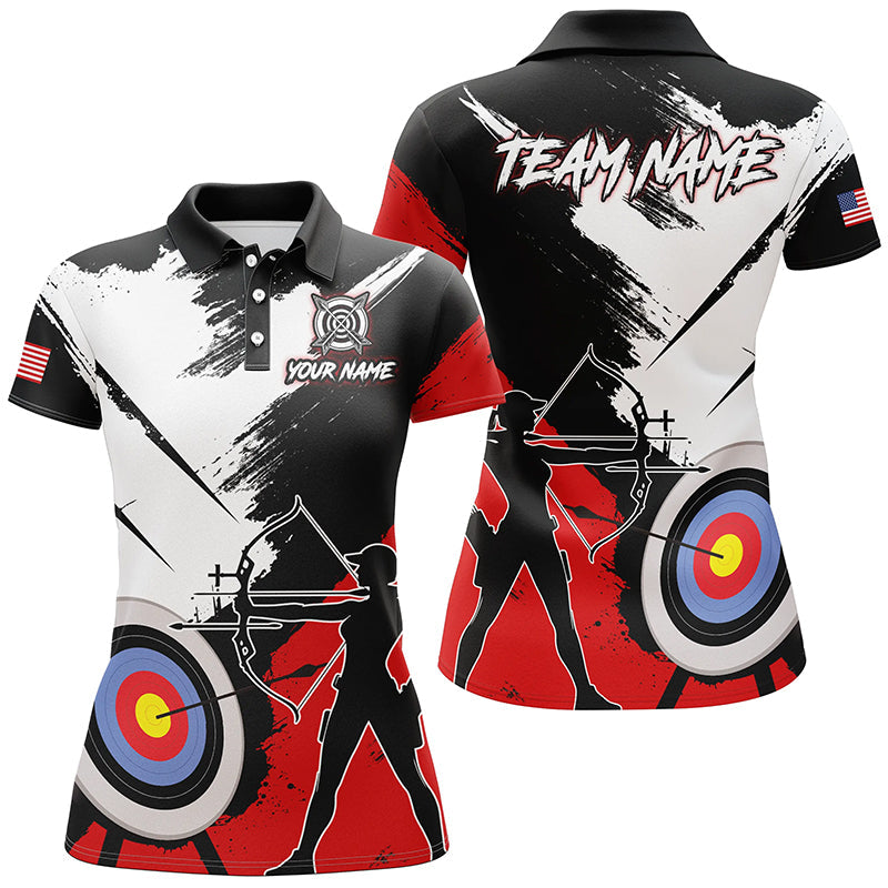 Personalized Grunge Archery Polo And 1/4 Zip Shirts Custom Archery Team Jerseys