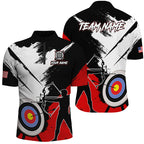 Personalized Grunge Archery Polo And 1/4 Zip Shirts Custom Archery Team Jerseys