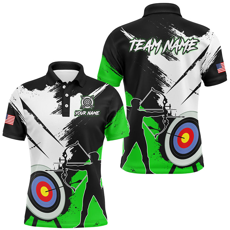 Personalized Grunge Archery Polo And 1/4 Zip Shirts Custom Archery Team Jerseys