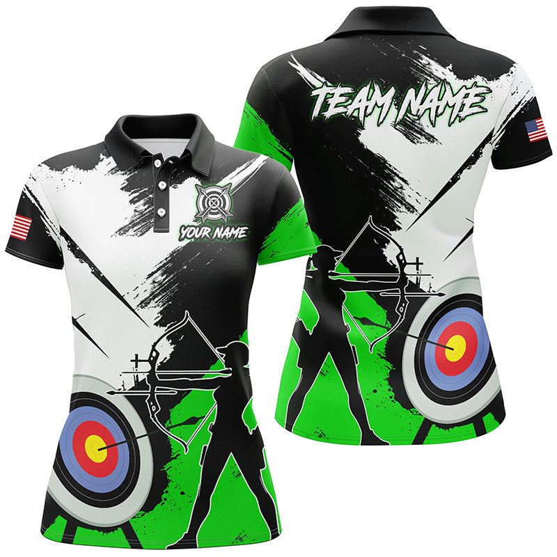 Personalized Grunge Archery Polo And 1/4 Zip Shirts Custom Archery Team Jerseys