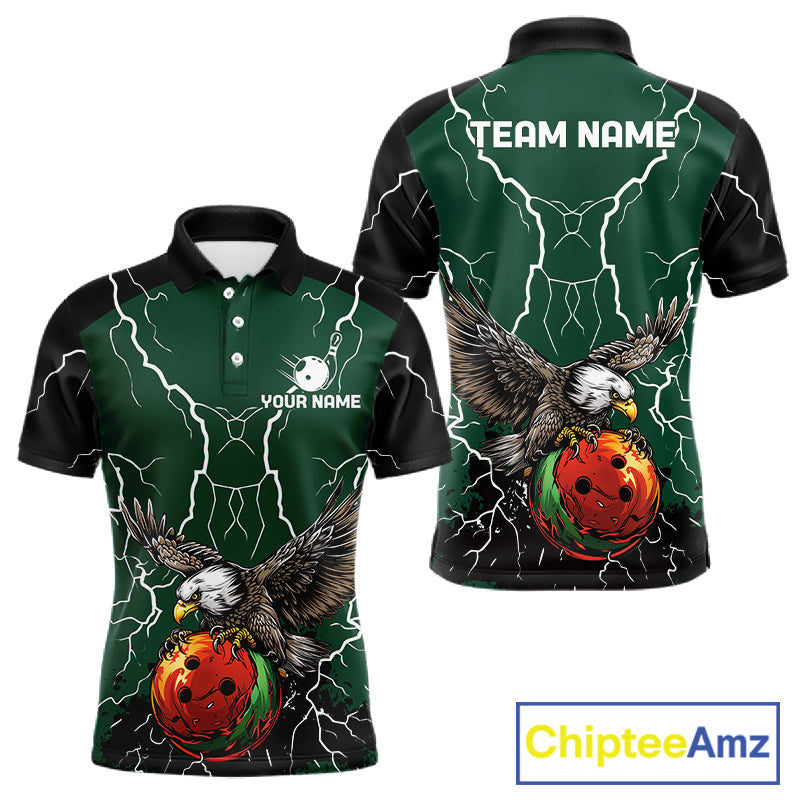 Thunder Lightning Storm Custom Eagle Bowling Shirts Personalized Bowling Team Jersey