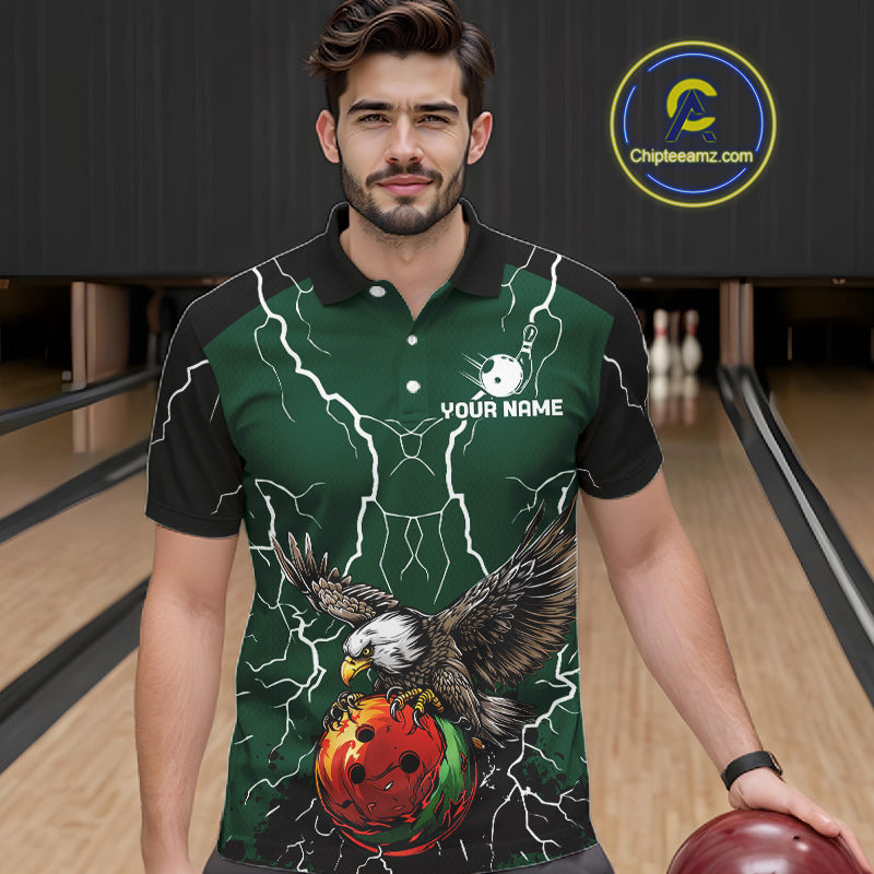 Thunder Lightning Storm Custom Eagle Bowling Shirts Personalized Bowling Team Jersey
