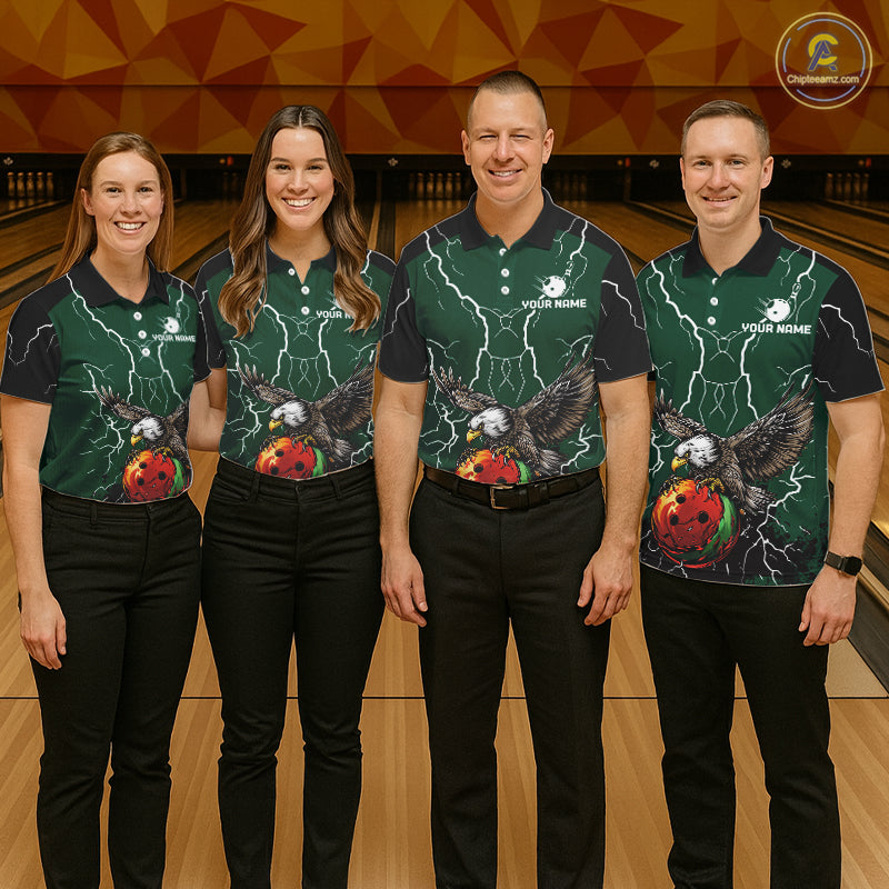 Thunder Lightning Storm Custom Eagle Bowling Shirts Personalized Bowling Team Jersey