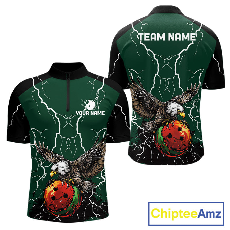 Thunder Lightning Storm Custom Eagle Bowling Shirts Personalized Bowling Team Jersey