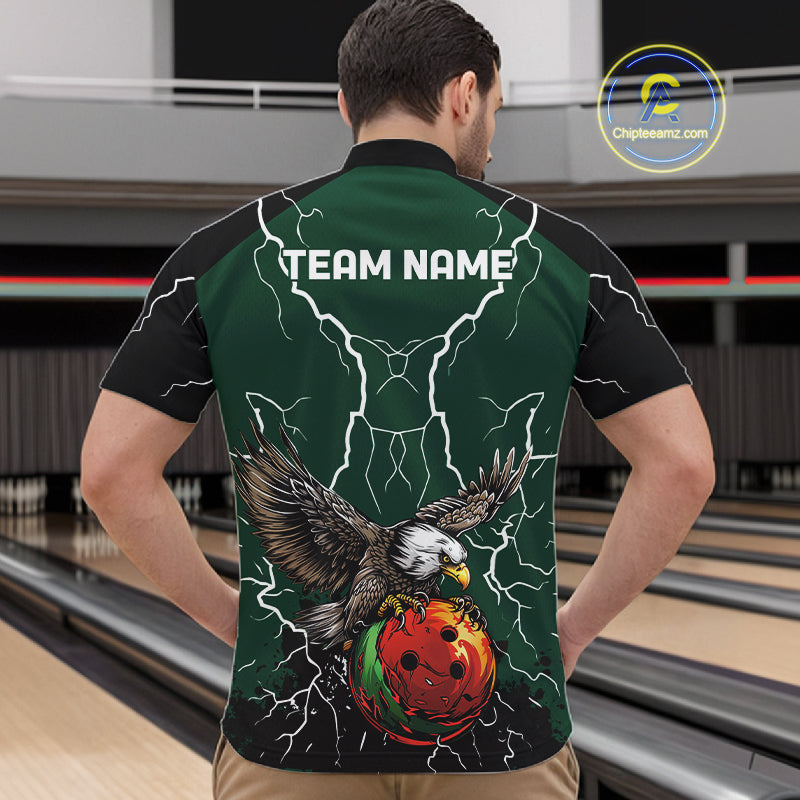 Thunder Lightning Storm Custom Eagle Bowling Shirts Personalized Bowling Team Jersey