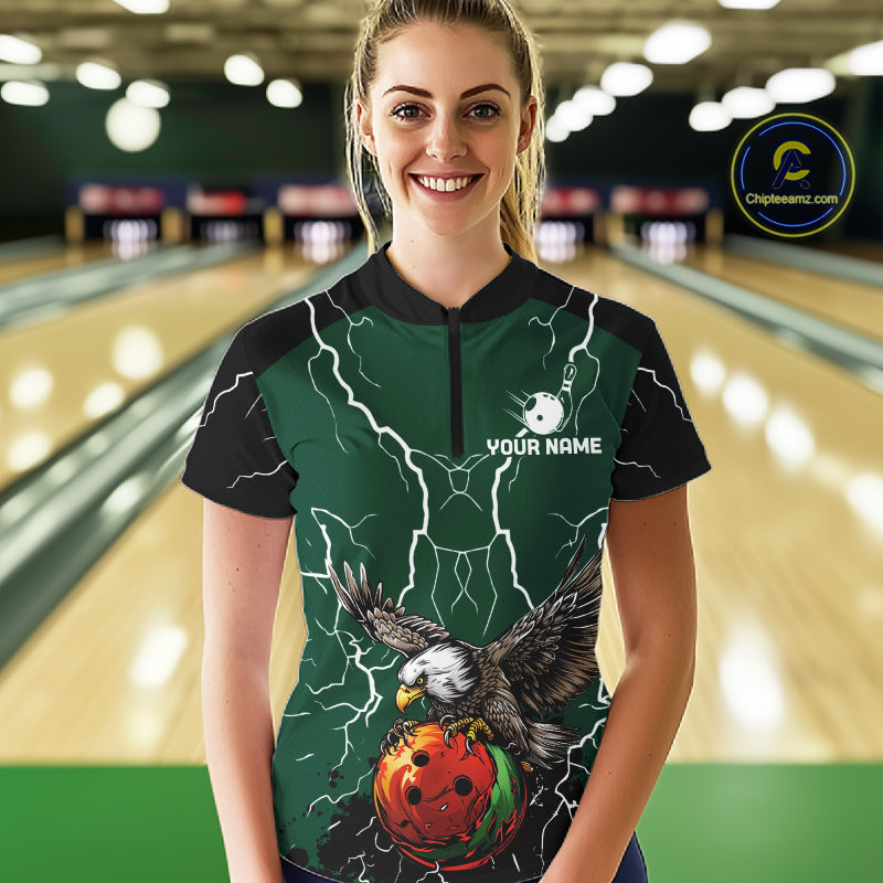 Thunder Lightning Storm Custom Eagle Bowling Shirts Personalized Bowling Team Jersey