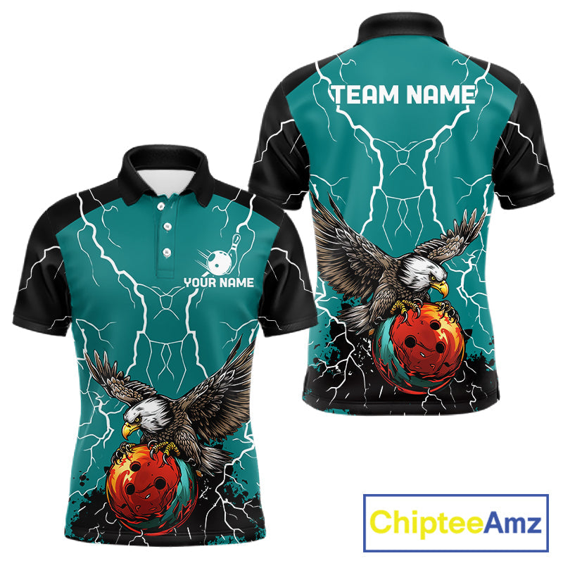 Thunder Lightning Storm Custom Eagle Bowling Shirts Personalized Bowling Team Jersey