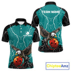 Thunder Lightning Storm Custom Eagle Bowling Shirts Personalized Bowling Team Jersey