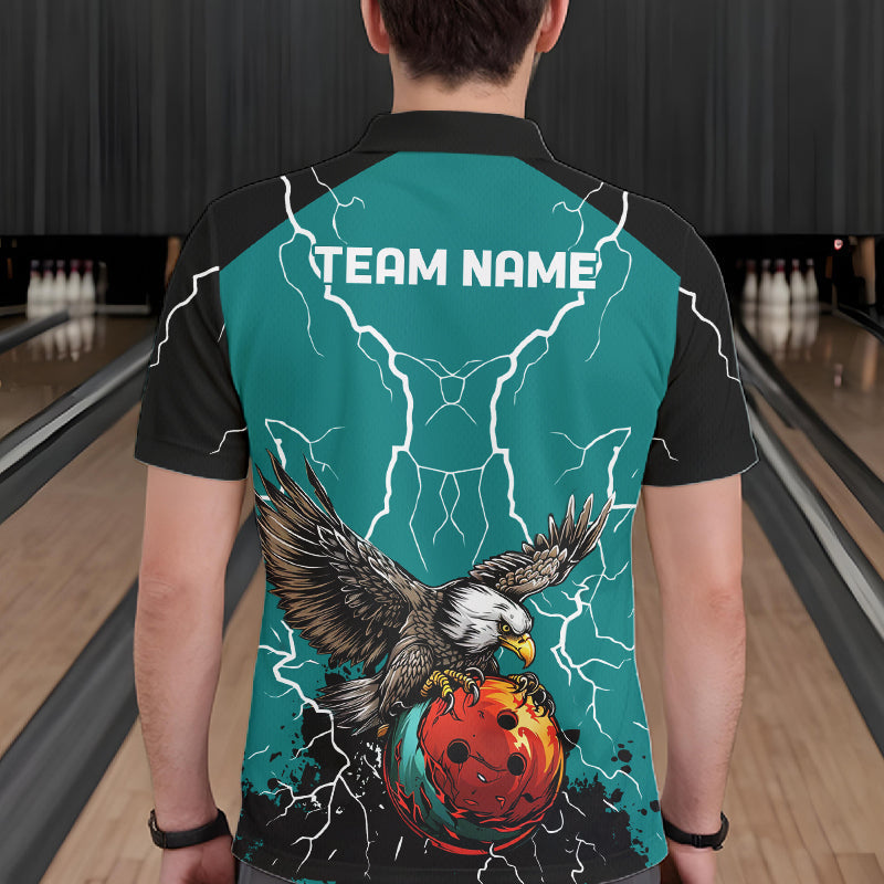 Thunder Lightning Storm Custom Eagle Bowling Shirts Personalized Bowling Team Jersey