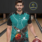 Thunder Lightning Storm Custom Eagle Bowling Shirts Personalized Bowling Team Jersey