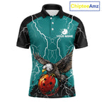 Thunder Lightning Storm Custom Eagle Bowling Shirts Personalized Bowling Team Jersey