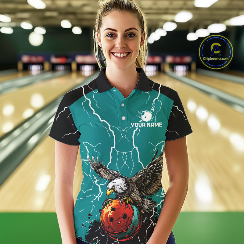 Thunder Lightning Storm Custom Eagle Bowling Shirts Personalized Bowling Team Jersey