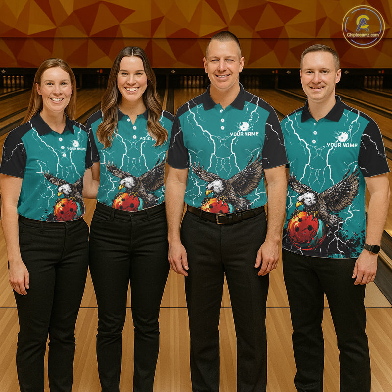 Thunder Lightning Storm Custom Eagle Bowling Shirts Personalized Bowling Team Jersey