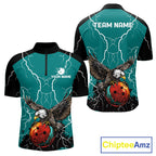 Thunder Lightning Storm Custom Eagle Bowling Shirts Personalized Bowling Team Jersey