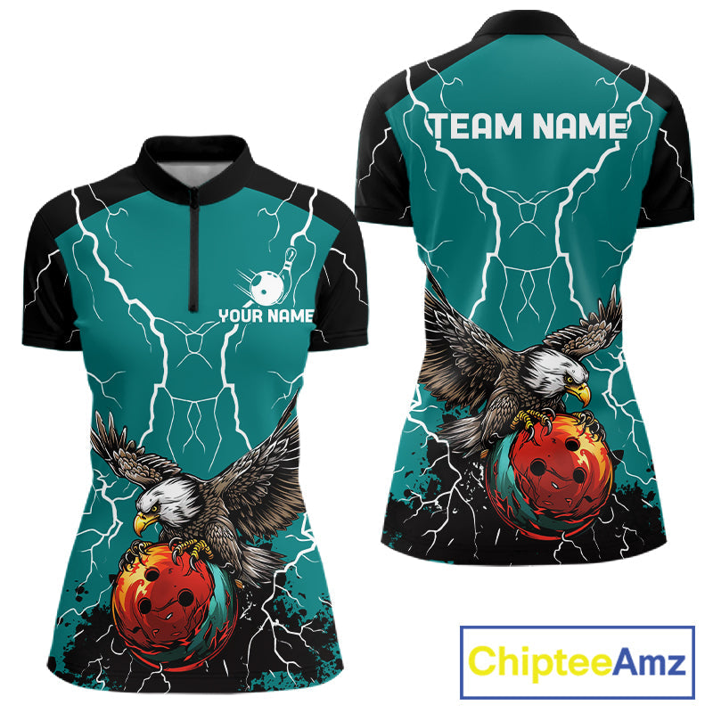 Thunder Lightning Storm Custom Eagle Bowling Shirts Personalized Bowling Team Jersey