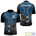 Blue 8 Ball Pool Thunder Lightning Storm Eagle Billiard Shirts Custom Billiard Team Jersey