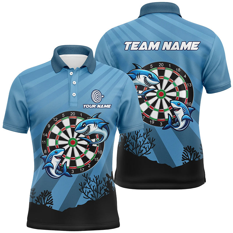 Personalized Shark Dart Board Blue Darts Polo Shirts Custom Funniest Darts Shirts Gifts