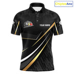 Personalized Golden 9 Ball Pool Crown Billiard Shirt, Billiard Team Jersey Polo & 1/4 Zip