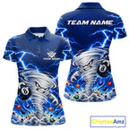 Blue Lightning Thunder Funny Tornado 8 Ball Billiard Pool Shirts Custom Pool Team Jersey