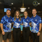 Blue Lightning Thunder Funny Tornado 8 Ball Billiard Pool Shirts Custom Pool Team Jersey