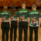 Personalized Green Funny Squirrel Bowling Shirt Custom Bowling Team Jersey Polo & 1/4 Zip