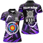 Personalized Purple Thunder Archery Mode On Polo Shirts, Custom Archery Jerseys Team Shirts