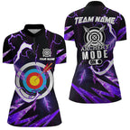 Custom Purple Thunder Archery Mode On Quarter-Zip Shirts, Archery Jerseys Team Shirts