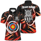 Personalized Red Thunder Archery Mode On Polo Shirts, Custom Archery Jerseys Team Shirts