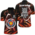 Customized Red Thunder Archery Mode On Quarter-Zip Shirts, Archery Jerseys Team Shirts