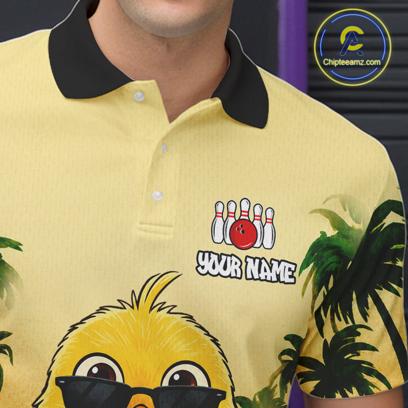 Custom Cute Chicken Summer Bowling Shirts, Funny Bowling Team Jersey Polo & 1/4 Zip
