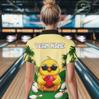 Custom Cute Chicken Summer Bowling Shirts, Funny Bowling Team Jersey Polo & 1/4 Zip