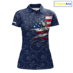 Navy Blue American Flag 8 Ball Billiard Jersey Custom Patriotic Pool Team Shirts