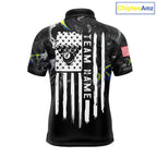 Black And White Camo US Flag 8 Ball Billiard Jersey Custom Patriotic Pool Team Shirts