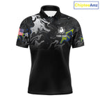 Black And White Camo US Flag 8 Ball Billiard Jersey Custom Patriotic Pool Team Shirts