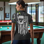 Black And White Camo US Flag 8 Ball Billiard Jersey Custom Patriotic Pool Team Shirts
